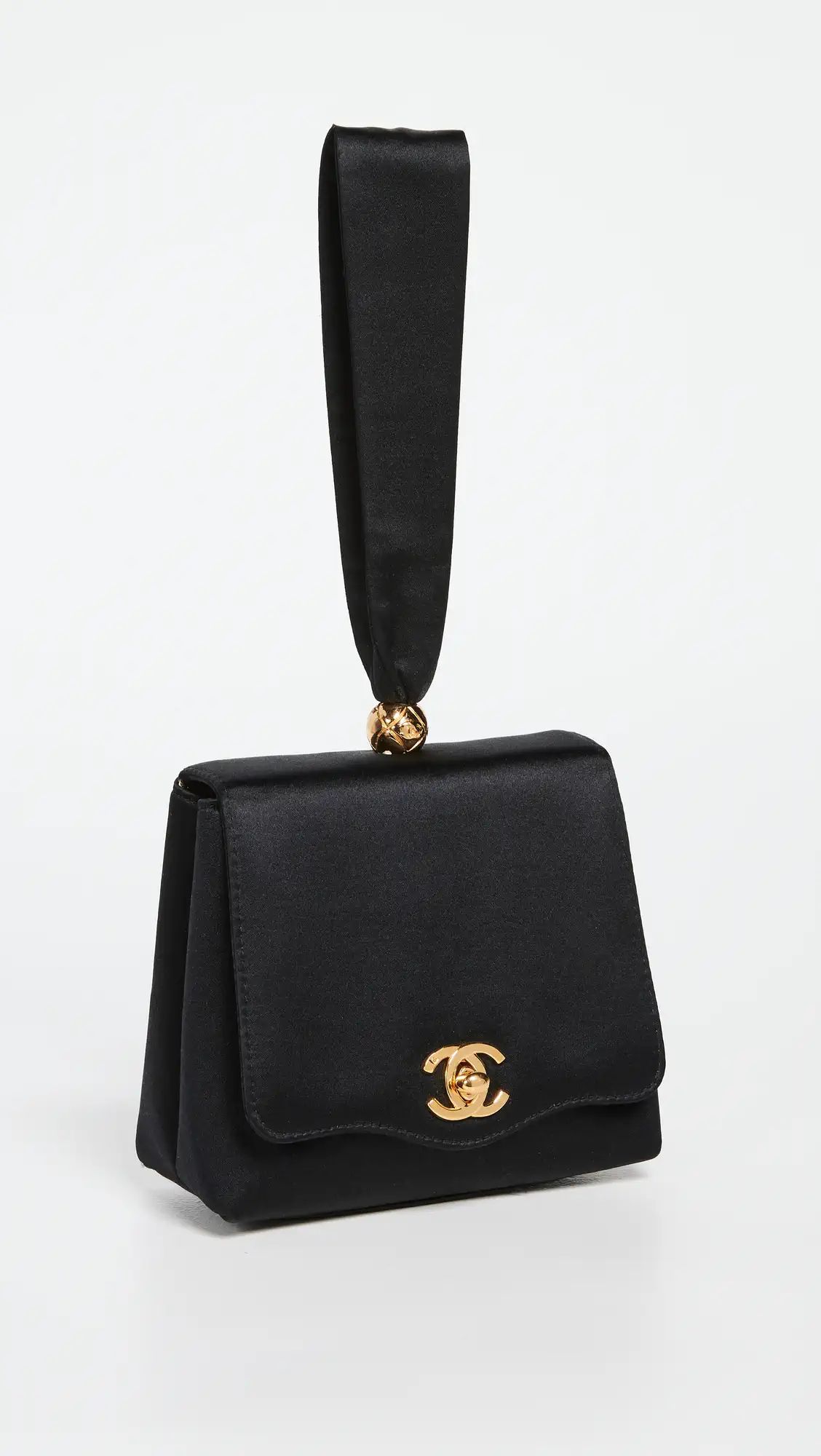 Chanel Black Satin Handbag Mini | Shopbop