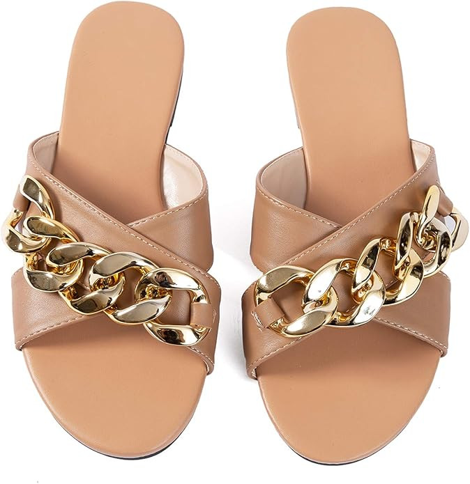 Women Flip-Flops Pearls Bow Sandals Beach Flat Rivets Rain Jelly Gold Pearls | Amazon (US)