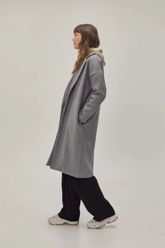 Wool Look Longline Cocoon Coat | Nasty Gal (US)