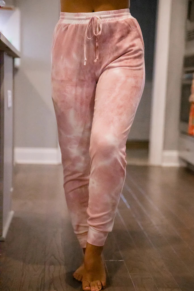 Cozy Specialist Blush Pink Tie Dye Joggers | The Mint Julep Boutique