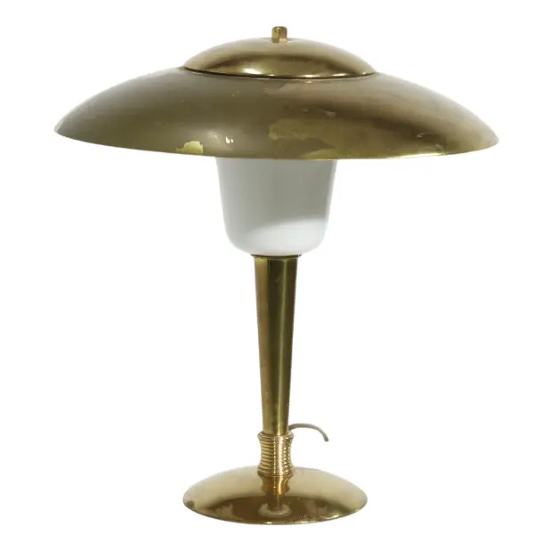 Patinated Brass Table Lamp, 1950s | Chairish