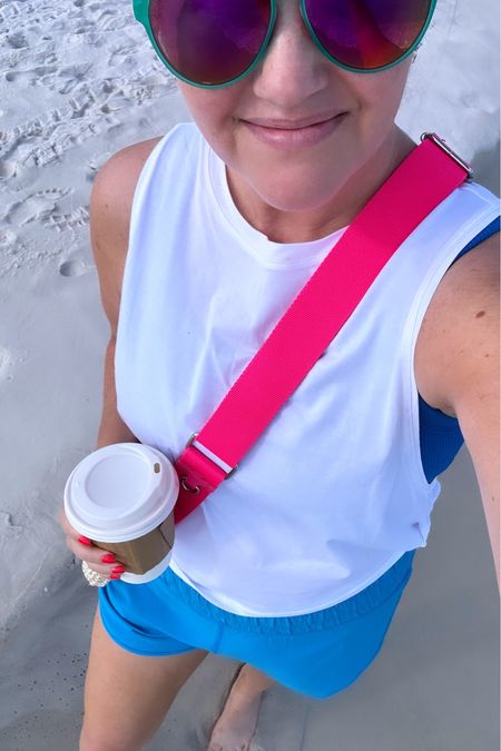 Beach walking outfit aka Amazon activewear I’m loving!
These shorts have built in briefs 
Tank is flowy I’m in med
Medium in the shorts and bra 


#LTKActive #LTKFindsUnder50 #LTKOver40