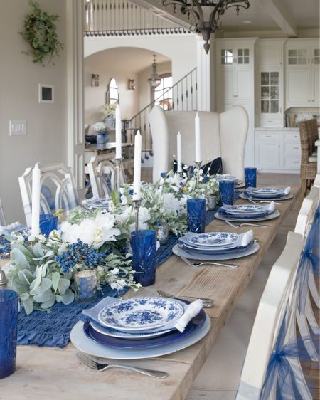 I set this table for a baby shower for a new baby boy! I linked similar blue floral plates.

#LTKfamily #LTKbaby #LTKhome