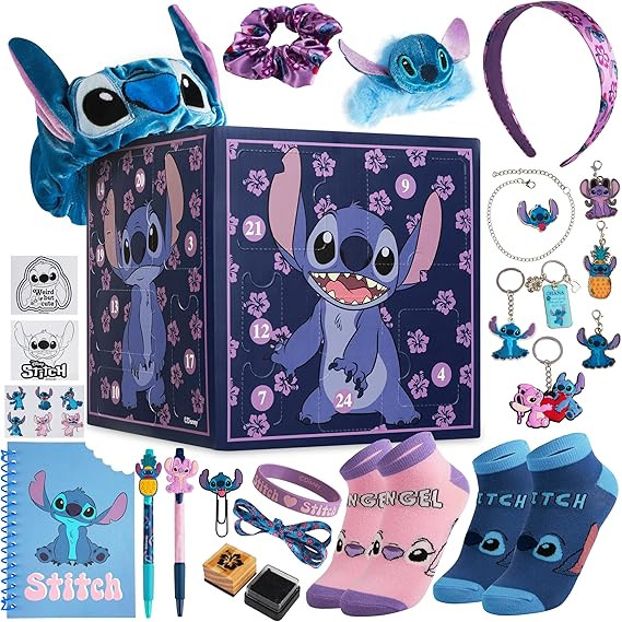 Disney Stitch Advent Calendar 2024, Stationery Sticky Notes Accessories Advent Calendars (Purple ... | Amazon (US)