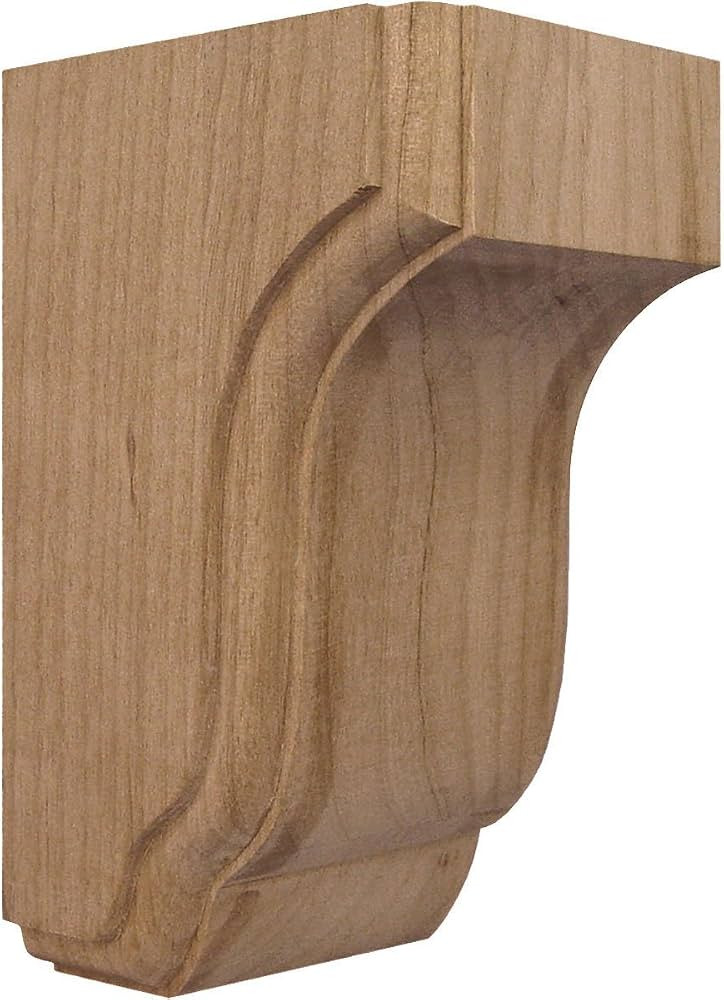 Ekena Millwork COR02X02X04CPRW Capistrano Mission Wood Corbels, 2 1/2"W x 2 3/4"D x 4 1/2"H, Rubb... | Amazon (US)