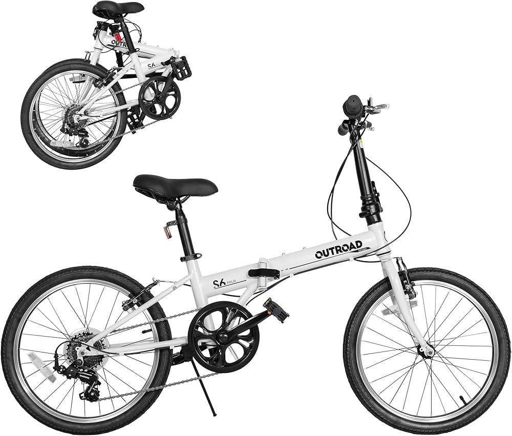 Outroad 20 Inch Folding Bike, 7-Speed Lightweight Foldable Bicycle for City Commuting, V Brake Ad... | Amazon (US)