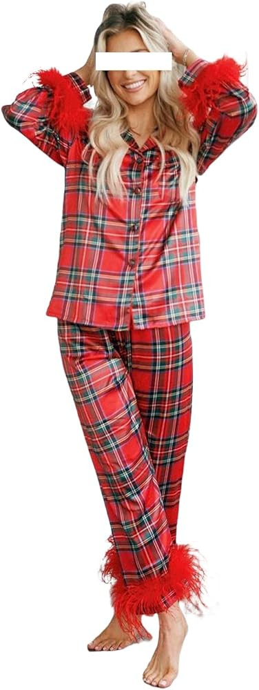 KMBANGI Women 2 Piece Lounge Y2k Pajamas Set Long Sleeve Button Down Shirt Wide Leg Pants Striped... | Amazon (US)