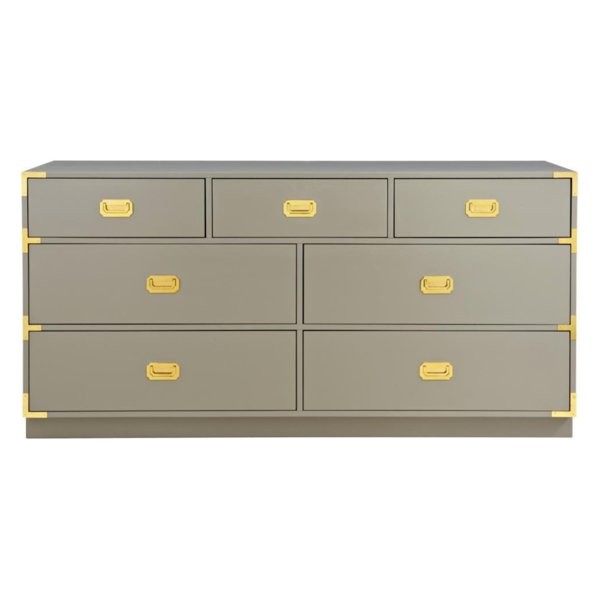 7-Drawer White Dresser, Taupe Gray | Houzz 