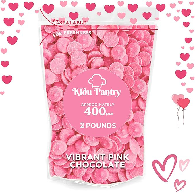 Kidu Pantry Vbrant Pink Melting Chocolate Wafers 2 Pound Bulk In Resealable Bag - Valentine's Day... | Amazon (US)