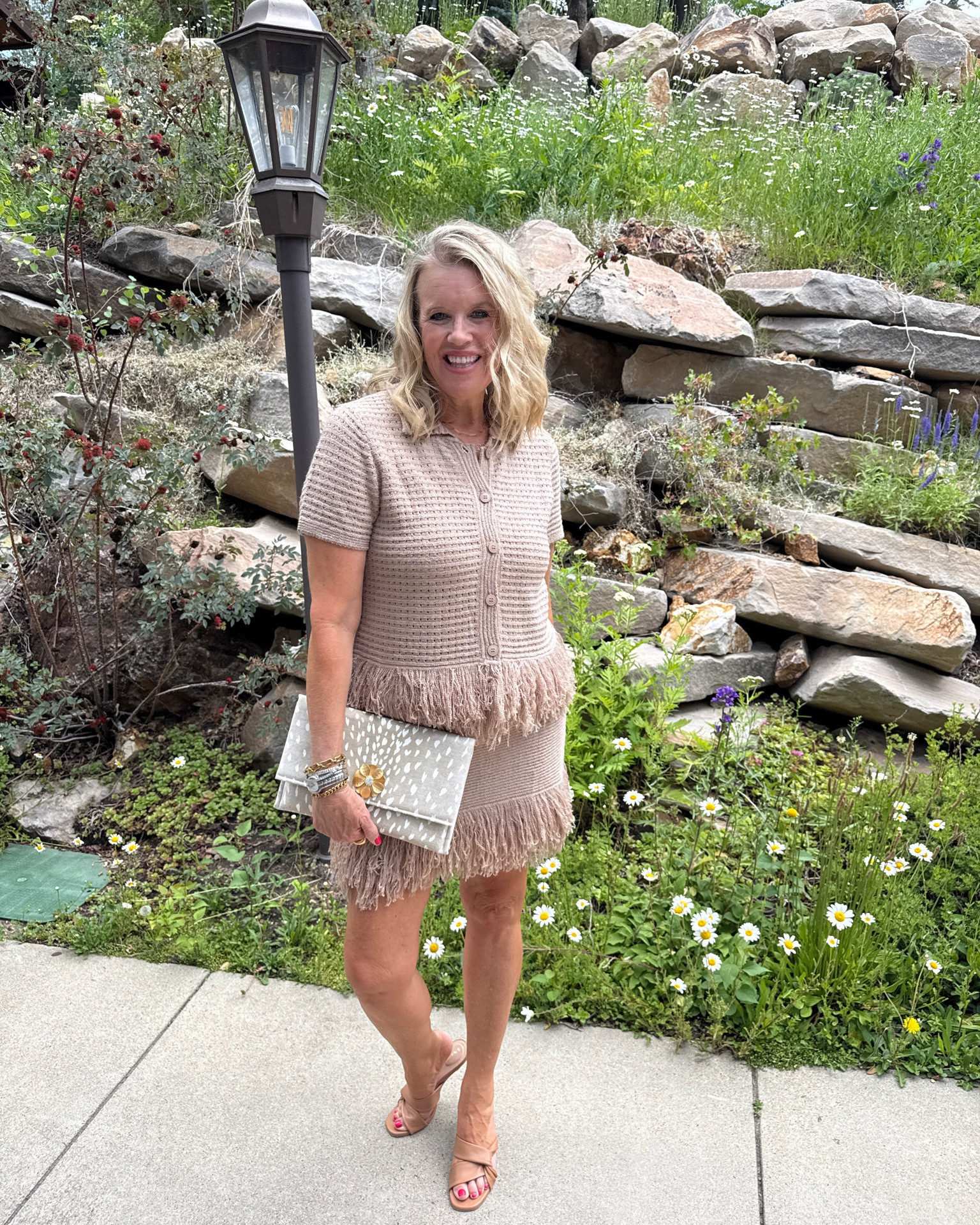 A little sassy fringe…

Outfit of the day…
This compliments worthy fringes sweater set.. is a show stopper…
Light weight, comes in other colors, classic yet sassy…
The skirt is a mini skirt but not to short (my hubby love it) 

The top is short sleeved button up… 

Nude kitten heals by Inez… tts and a shoe you can wear with ever dress in your wardrobe… the perfect nude shoe 

Great with jeans, trousers and shorts too.
Comfortable and the perfect height. TT

This is an outfit that can work for afternoon weeding, bridal shower, date night and social season..
Affordable, yet so high quality

#LTKgrwm #LTKootd #LTKOver40