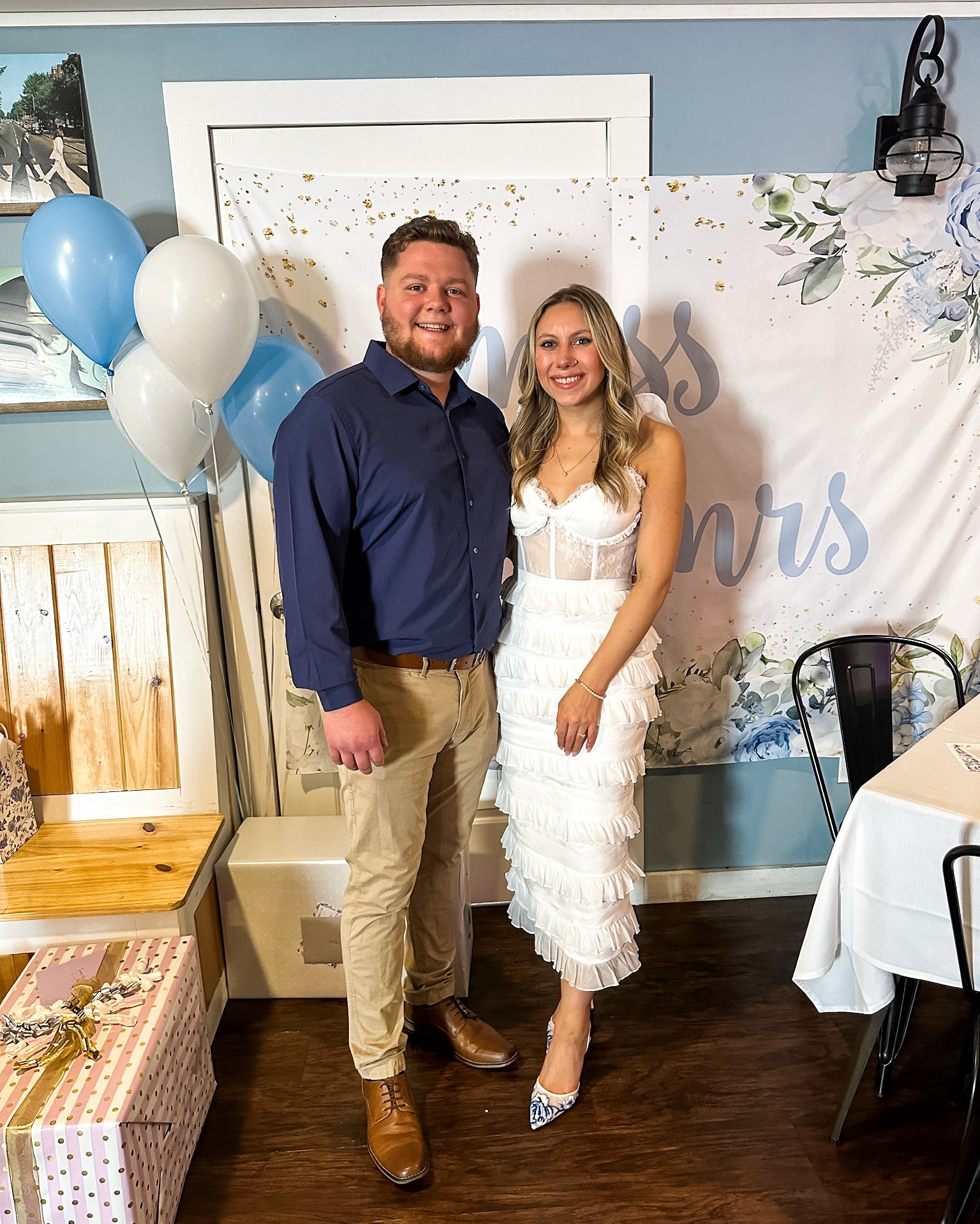 This V Chapman tiered white dress was absolutely stunning for my bridal shower. I paired it with blue shoes for something blue. Wearing a size 4

#LTKShoeCrush #LTKWedding #LTKParties