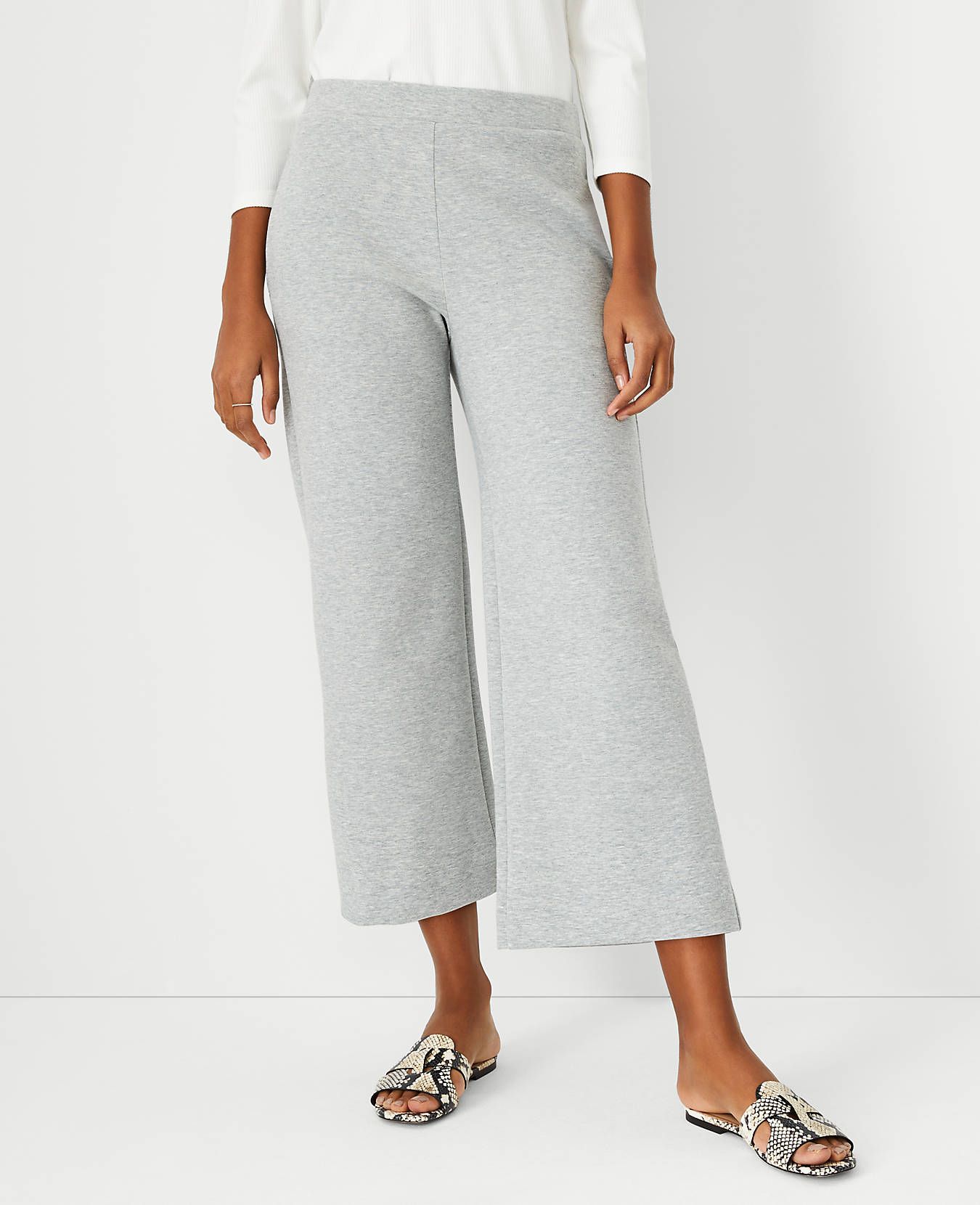 The Knit Wide Leg Crop Pant | Ann Taylor (US)