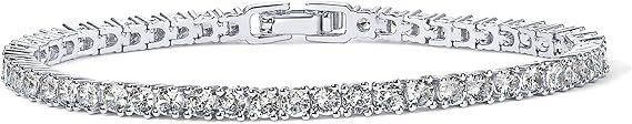 PAVOI 14K Gold Plated 3mm Cubic Zirconia Classic Tennis Bracelet | Gold Bracelets for Women | Siz... | Amazon (US)