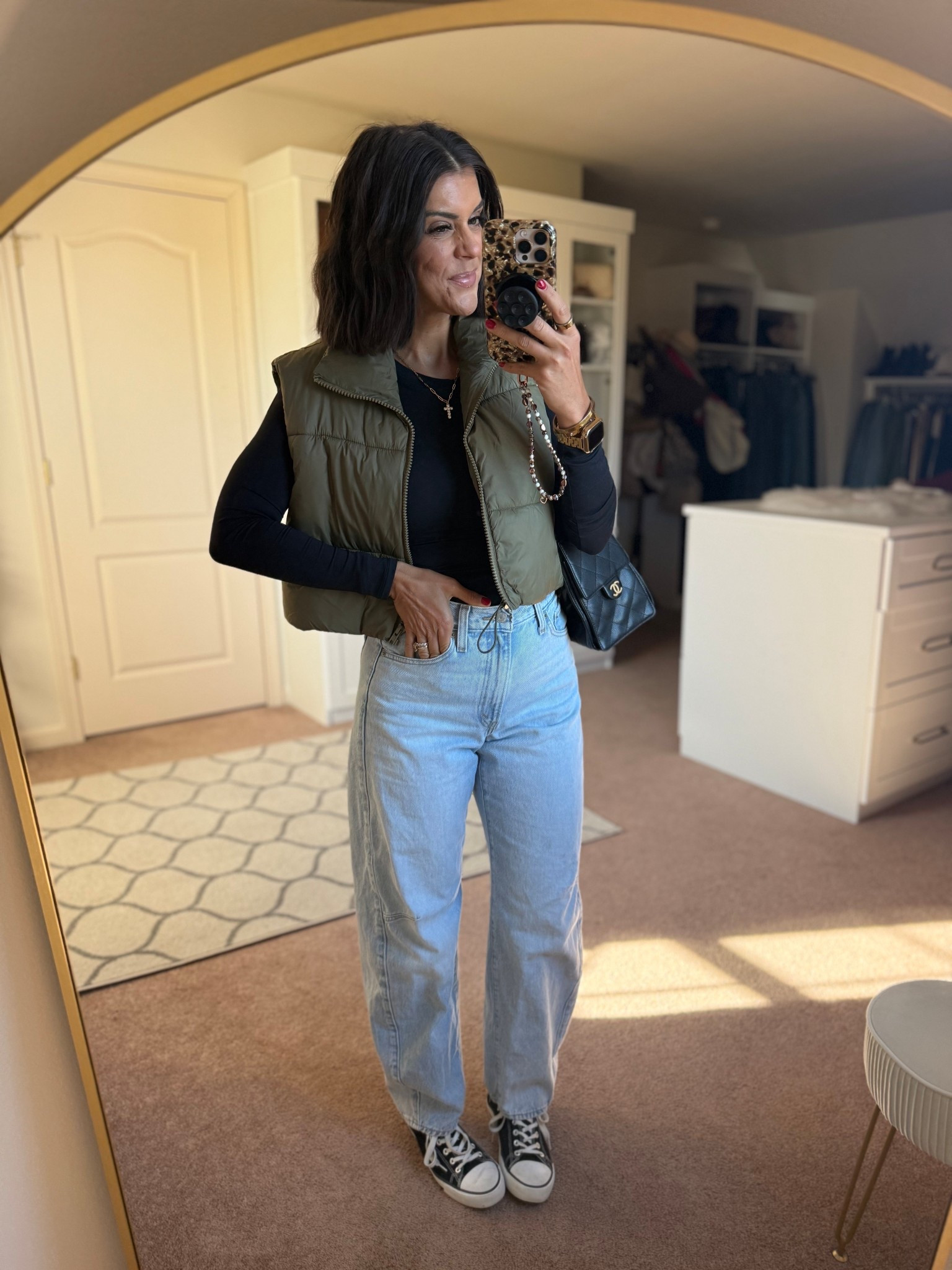 Today’s fit Size small in tee and vest Size 26 in jeans

#LTKSeasonal #LTKFindsUnder100