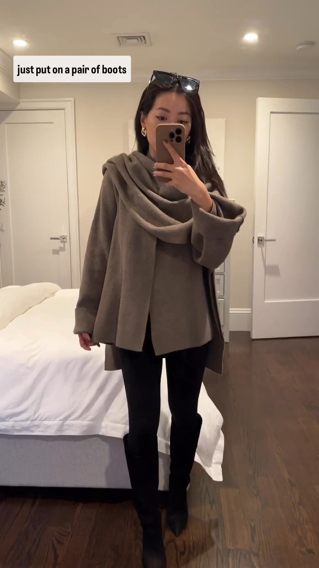 Repost from last yr since this knit scarf coat back in stock! Also linked two similar boots including another tall black boot with a lower heel that works well for petites (I have them in narrow calf 5.5)

• (last years version) Zara sweater cape jacket S / M has an oversized generous fit on me. 

For this years version they updated the  hidden button closure to be a snap button in the front

Also linked the scarf magnet I use

• Leggings size XS Petite (i size up in the ypb line so its not too tight)

• Cafune stance bag 

• last years version of gap taupe colored mock neck top Xs petite ,but I linked the current version 

• Chelsea boot is Vince size 5, nordstrom is very similar

• Second tall black boot is Schutz Maryana size 5 with a high heel very flattering on petites

Fall chic looks, travel style, airport outfit, trendy yet classic, Zara finds, petite outfit 
 

 

#LTKPetite #LTKTravel #LTKShoeCrush