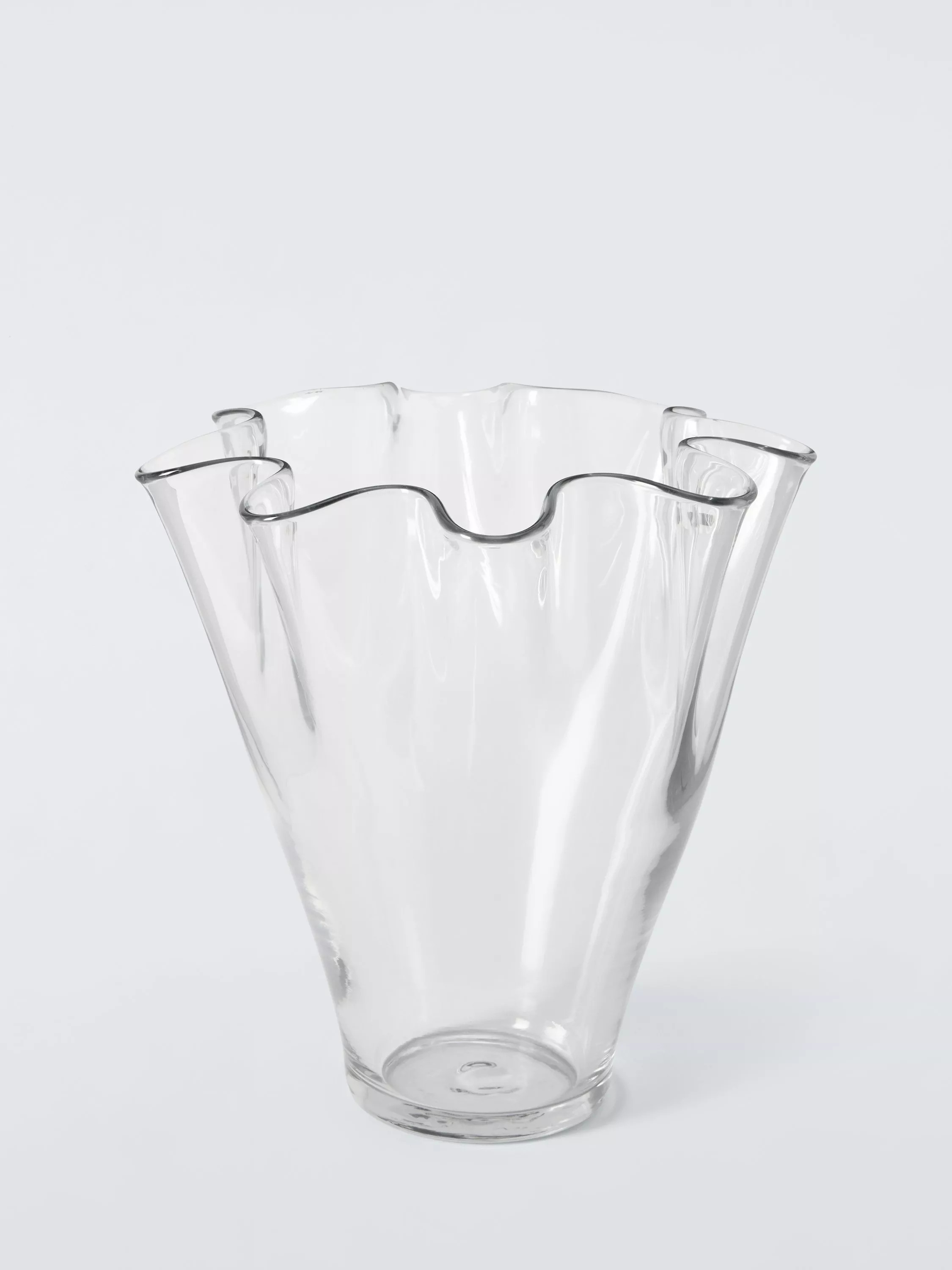 Handkerchief Wave Glass Vase, H28.7cm, Clear | John Lewis (UK)