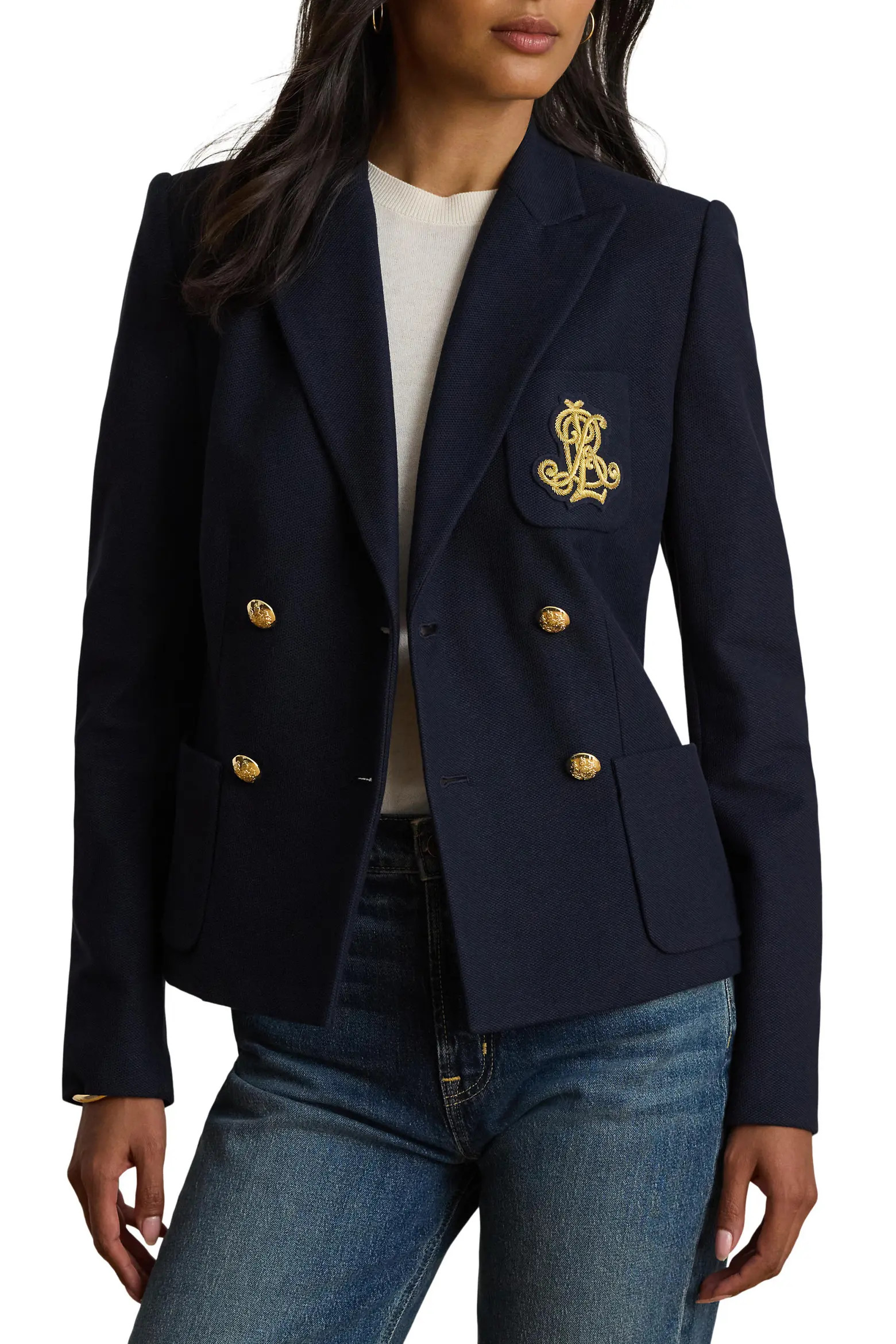 Crest Double Breasted Cotton Piqué Blazer (Women) | Nordstrom | Nordstrom