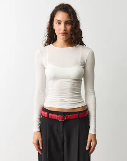Cotton Sheer Long Sleeve Top | Glassons (Australia)