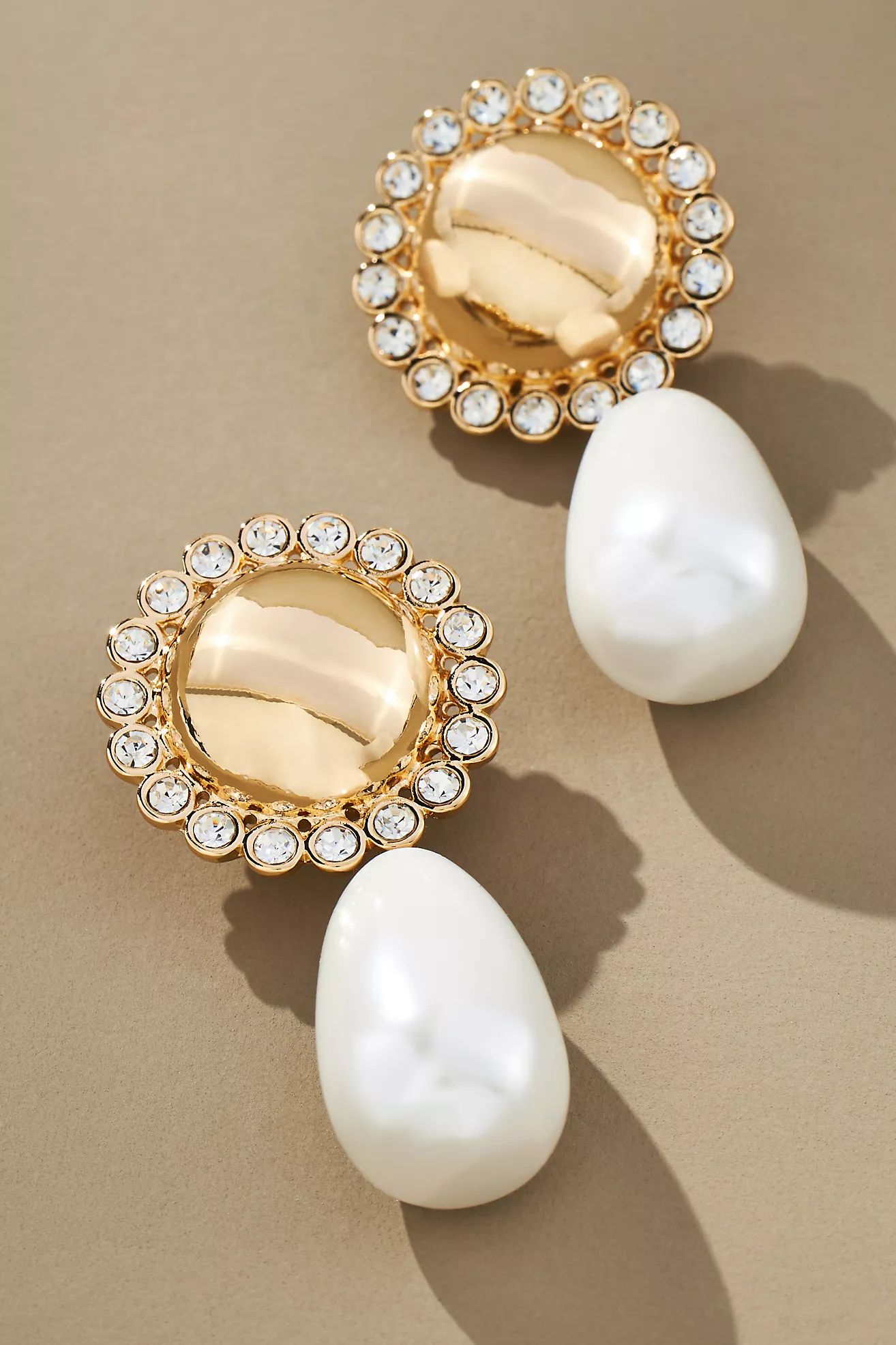 Crystal Frame Pearl Drop Earrings | Anthropologie (US)
