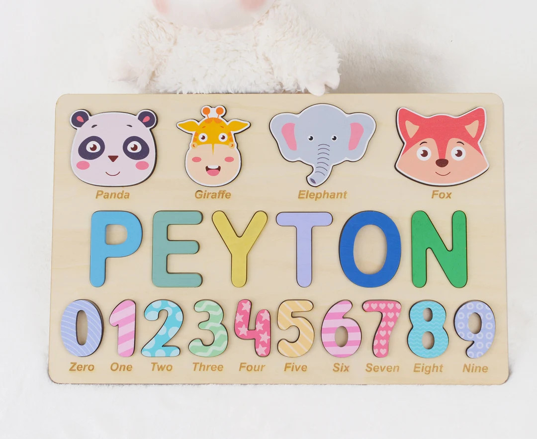 Personalized  Puzzle Name With Pegs, Baby Gift, Nursery Decor, Custom Wooden Toys, Baby Shower Gi... | Etsy (US)