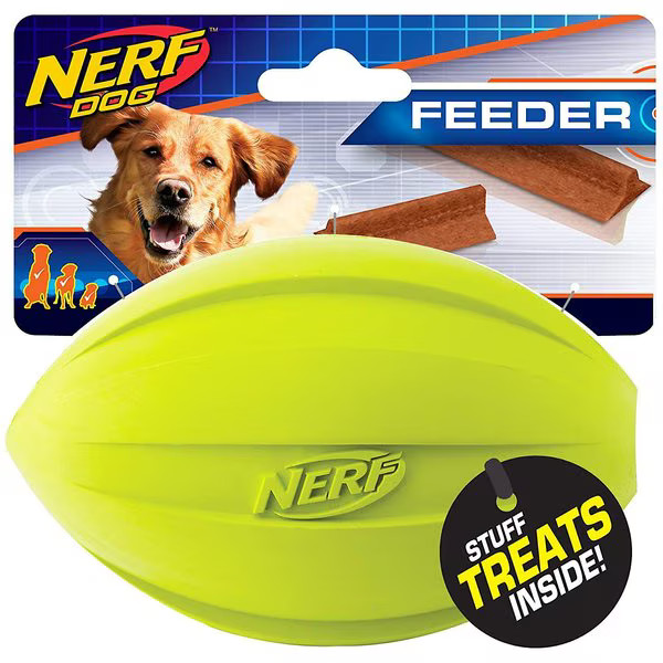Nerf Dog Feeder Football Dog Toy, 2 count | Chewy.com