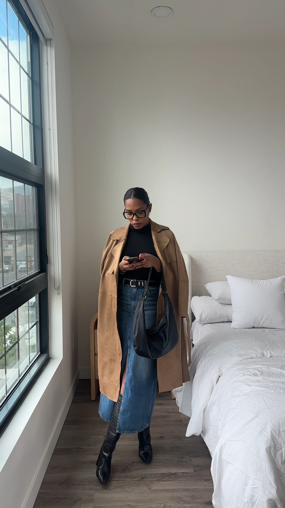 Fall Trench Coat Outfit Inspo | fall 2024 outfit ideas, autumn outfit, suede jacket, suede blazer, suede trench coat, black coat, workwear, what to wear to work, OOTD, casual outfit, outfit inspo, neutral outfit, classy outfit, Pinterest aesthetic 

#LTKWorkwear #LTKStyleTip