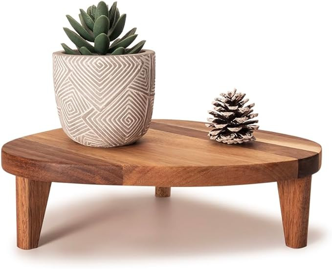 Acacia Wood Corner Pedestal Stand Triangle Decorative Farmhouse Wood Riser for Display Wooden Sta... | Amazon (US)