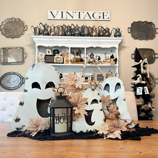 Happy Halloween Ghost Tabletop Decor Set of 3 | Antique Farm House