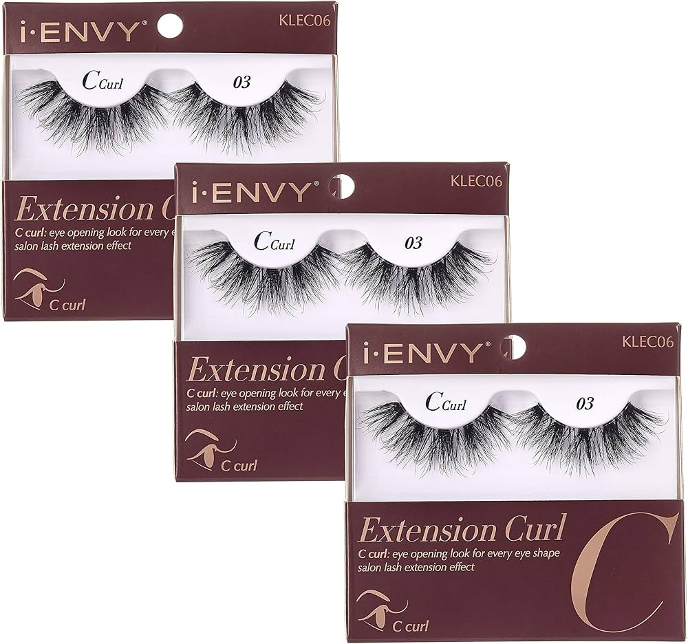 i-Envy 3 Pairs False Eyelashes C Curl Natural Lashes Salon Lash Extension Effect | Amazon (US)