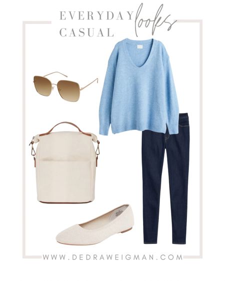 Everyday casual outfit. Perfect for working from home or running errands. 

#casualoutfit #jeans #sweater 

#LTKFind #LTKstyletip #LTKunder50
