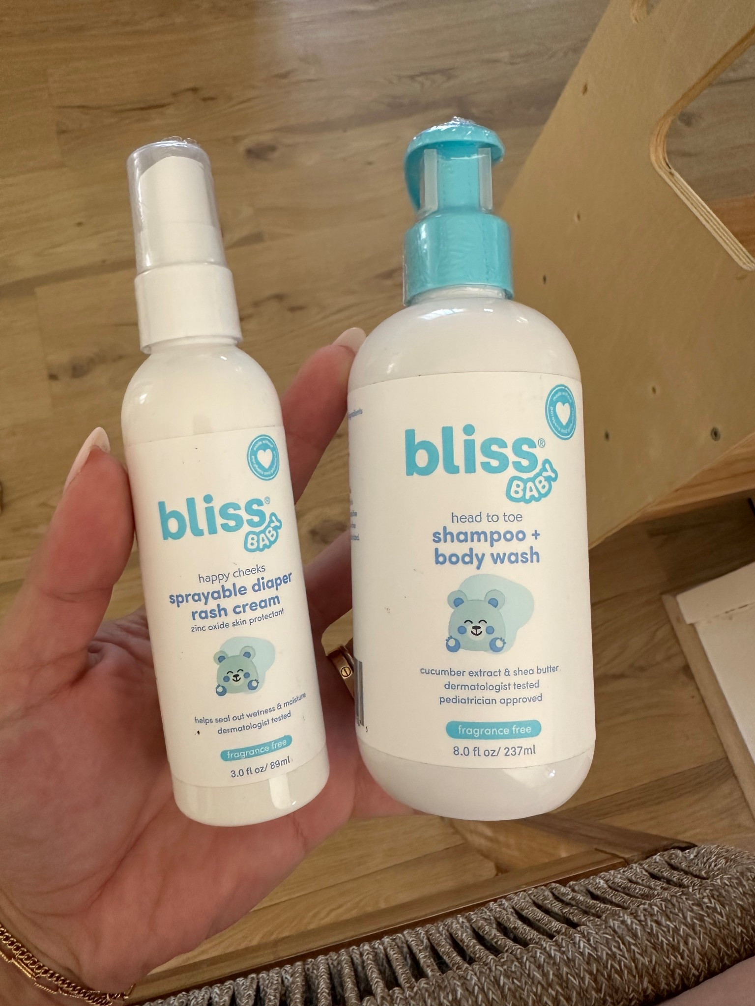 Bliss baby spray diaper cream and shampoo/body wash 

#LTKBaby #LTKKids #LTKFamily
