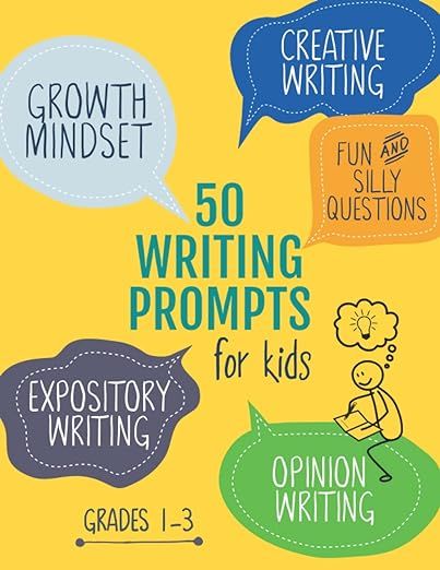 50 Writing Prompts for Kids: Growth Mindset Questions | Creative Writing | Opinion Writing | Expo... | Amazon (US)
