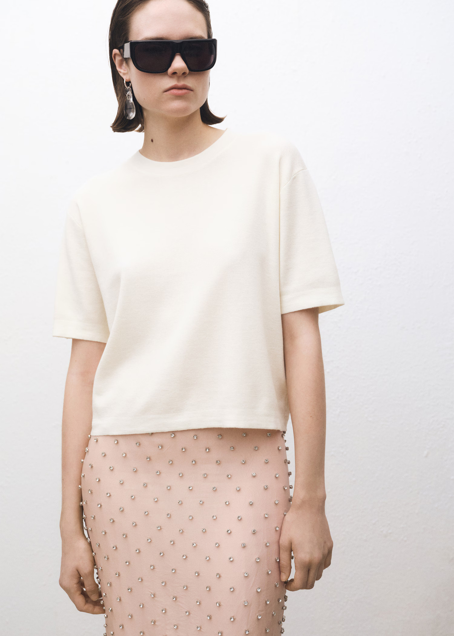 Short-sleeved wool-blend sweater - Women | MANGO Canada | Mango Canada