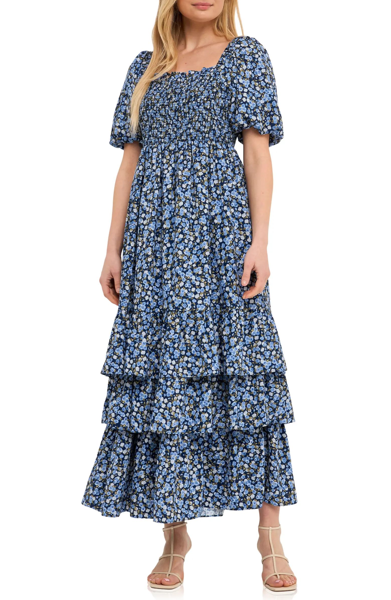 English Factory Floral Smocked Maxi Dress | Nordstrom | Nordstrom