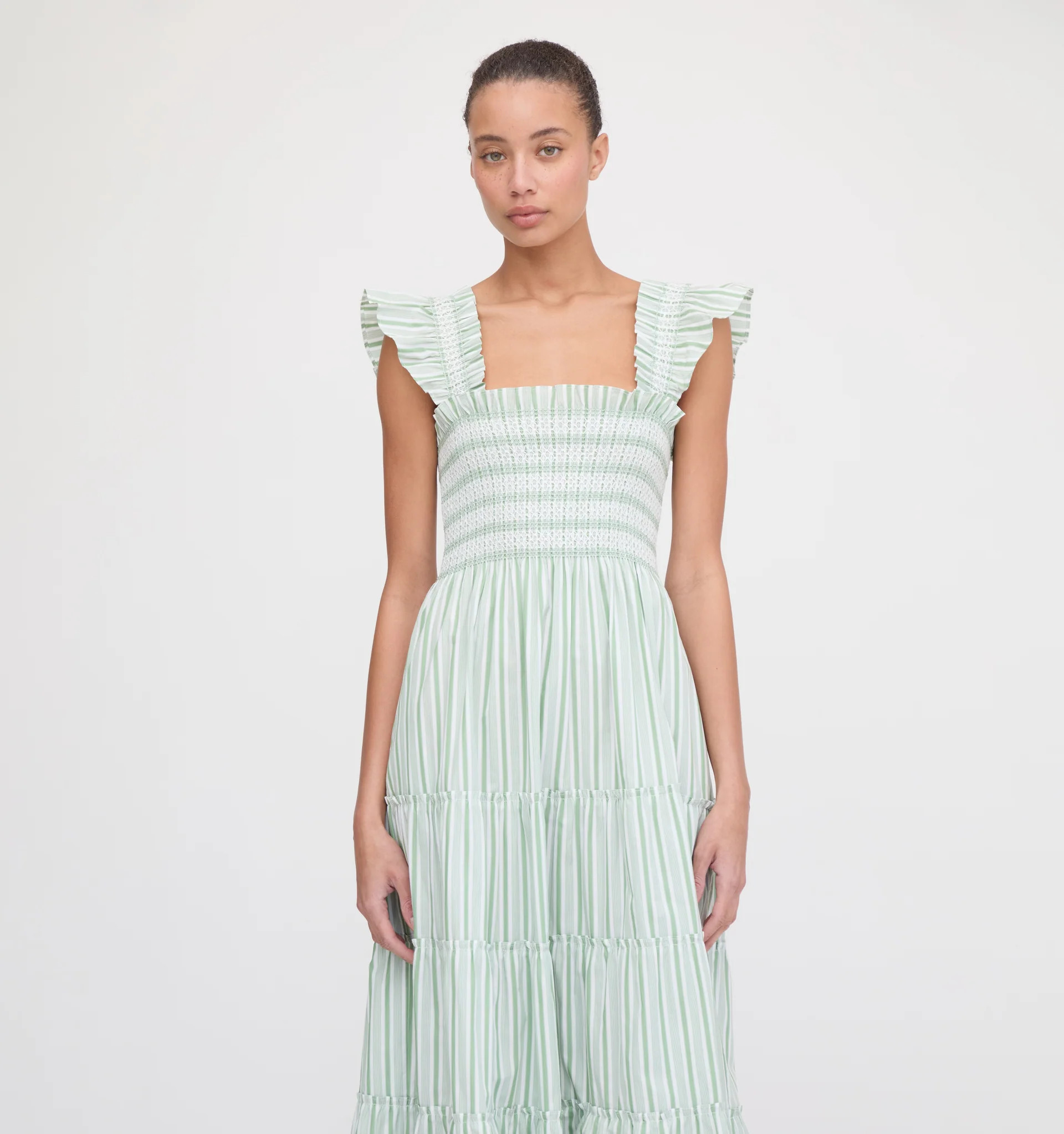 The Ellie Nap Dress - Apple Green Stripe | Hill House Home US