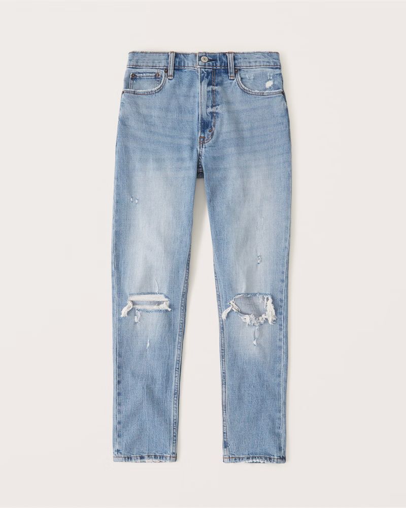 Abercrombie & Fitch Women's High Rise Skinny Jeans in Ripped Light Wash - Size 36L | Abercrombie & Fitch (US)