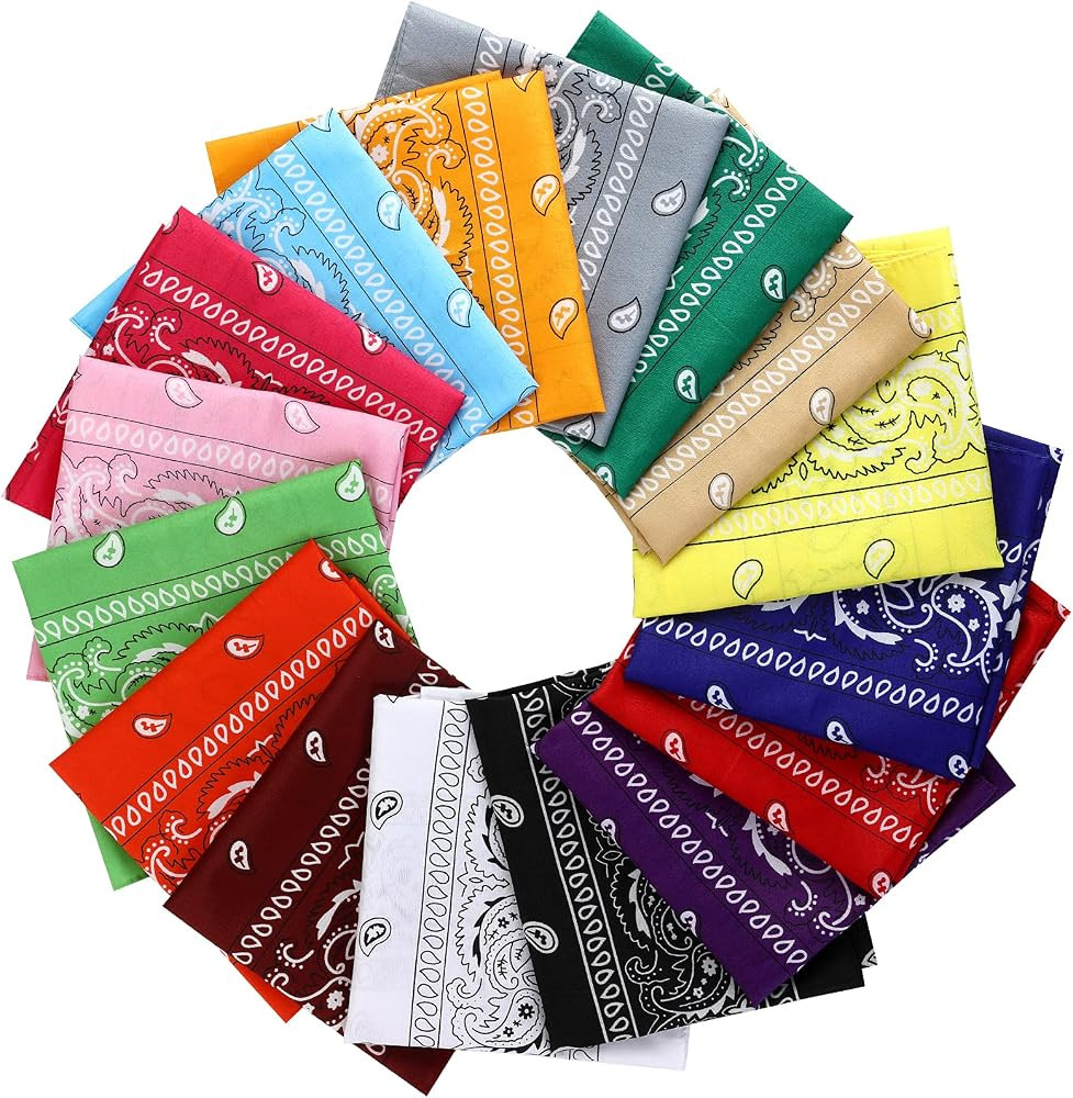 16pcs Bandanas Multi-Purpose Party Outdoor Favor Scarf Headband Handkerchiefs for Women Men Boy G... | Amazon (US)