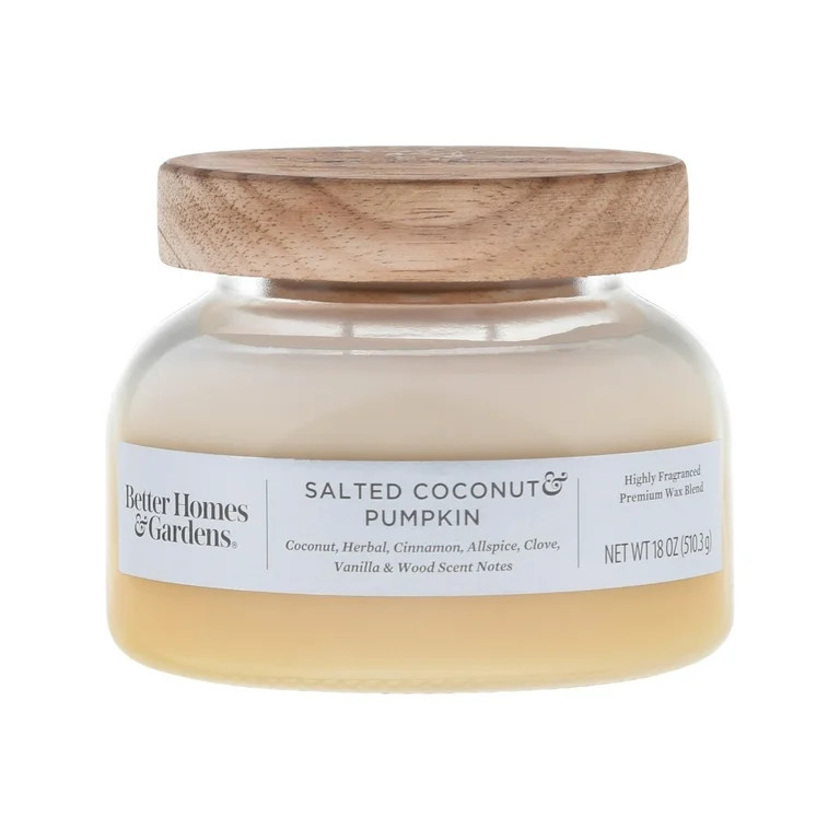 Better Homes & Gardens 18oz Salted Coconut & Pumpkin Scented Ombre 2-Wick Bell Jar Candle - Walma... | Walmart (US)