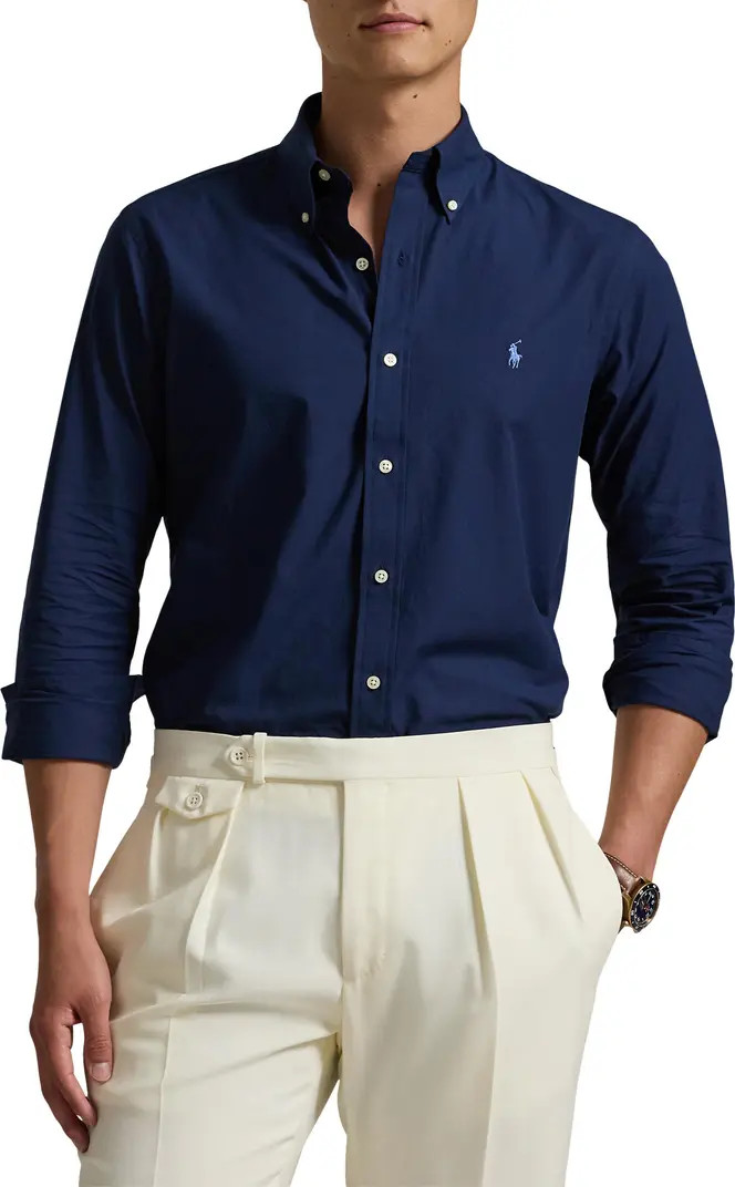 Classic Fit Stretch Cotton Poplin Button-Down Shirt | Nordstrom