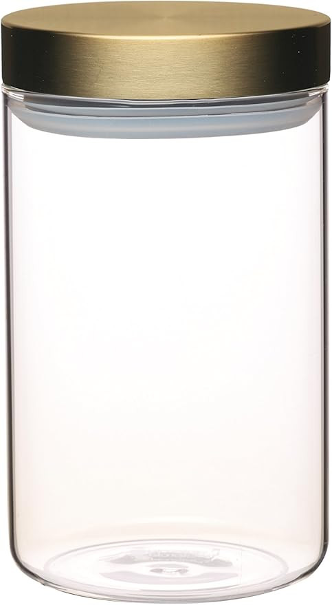 MasterClass Airtight Glass Food Storage Jar with Brass Lid, Transparent, 1 L (1.75 Pints) | Amazon (US)