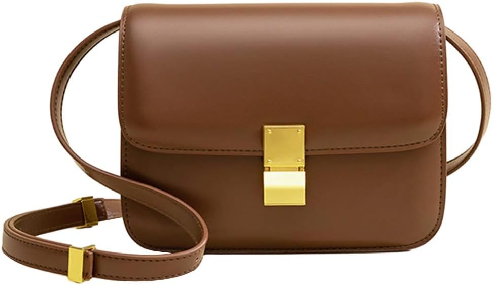 Small Crossbody Bag for Women Trendy Shoulder Bag PU Leather Square Crossbody Shoulder Purse Flap... | Amazon (US)