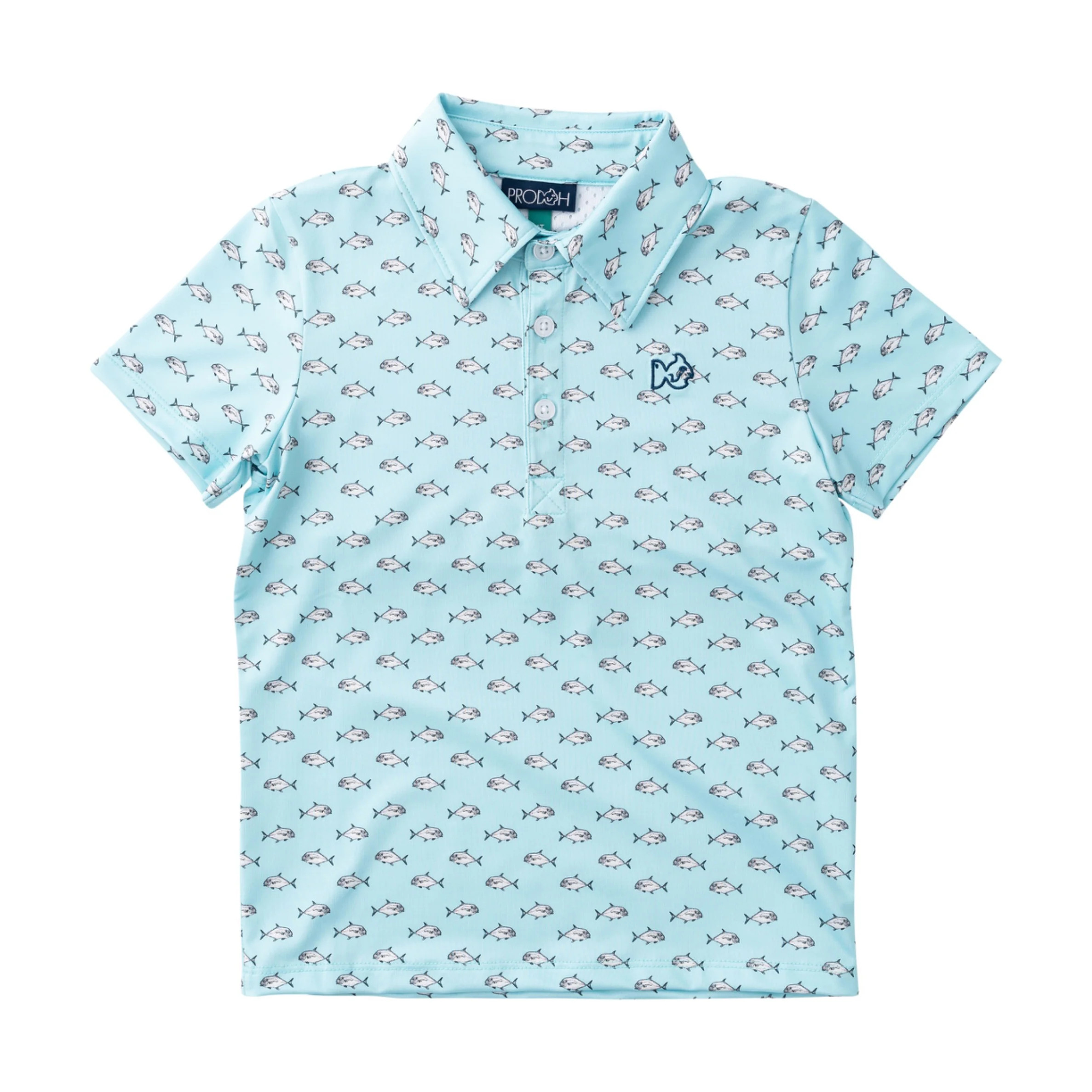 Boys' Short Sleeve Pro Performance Polo - African Pompano Fish Print | PRODOH