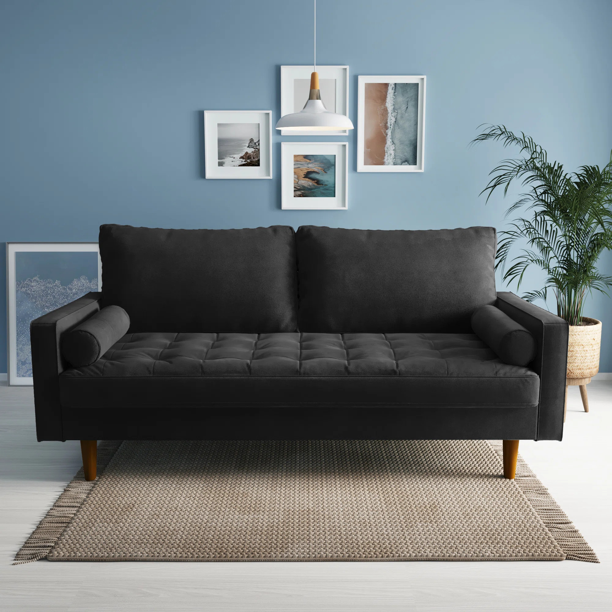 George Oliver Sellner 70" Velvet Square Arm Tufted Seat Sofa & Reviews - Wayfair Canada | Wayfair North America
