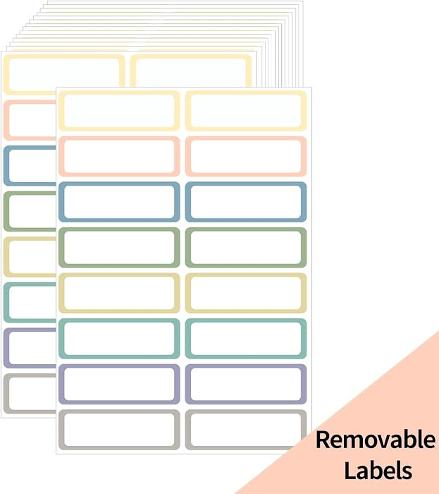 STARLIBOO Removable Labels, Removable Colored Labels Stickers, Self-Adhesive Rectangular Stickers... | Amazon (US)