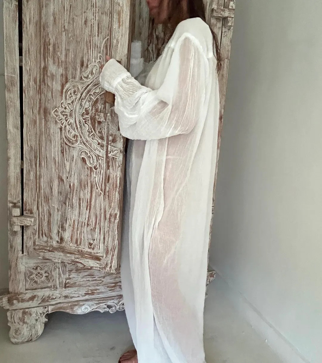 Gauze white cotton dress | Etsy (US)