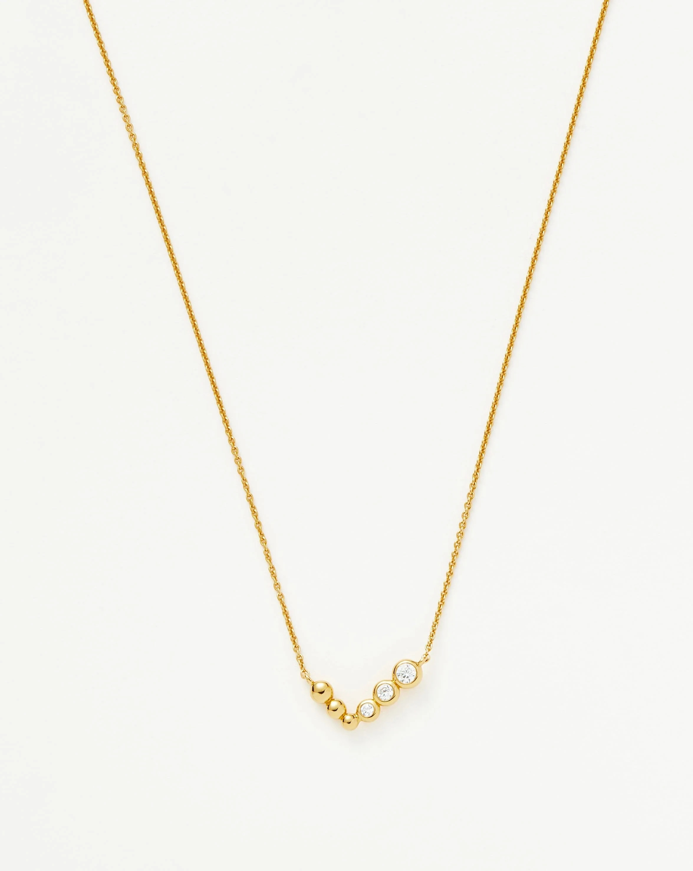 Beaded Stone Floating Necklace | 18ct Gold Plated Vermeil/Cubic Zirconia Necklaces | Missoma US