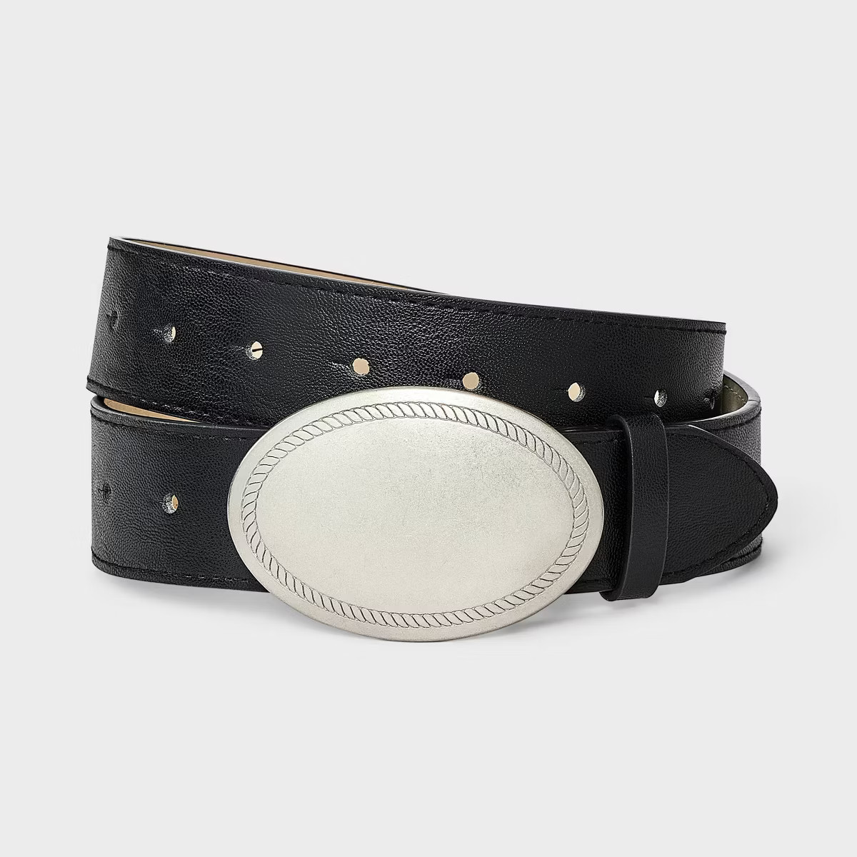 Oval Plate Buckle Belt - Wild Fable™ Black | Target