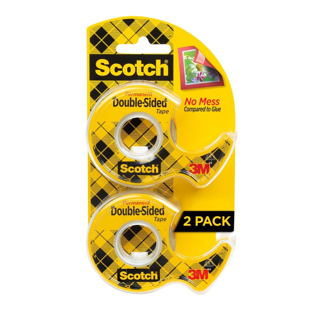 Scotch Double Sided Tape, Permanent, 1/2 in x 400 in, 2 Dispensers/Pack (137DM-2) | Amazon (US)