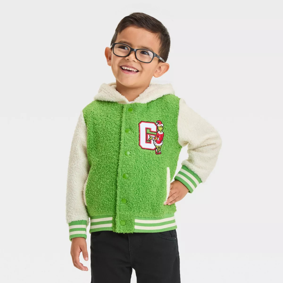 Toddler Boys' The Grinch Christmas Collection Teddy Backed Cozy Zip-Up Hoodie - Green | Target