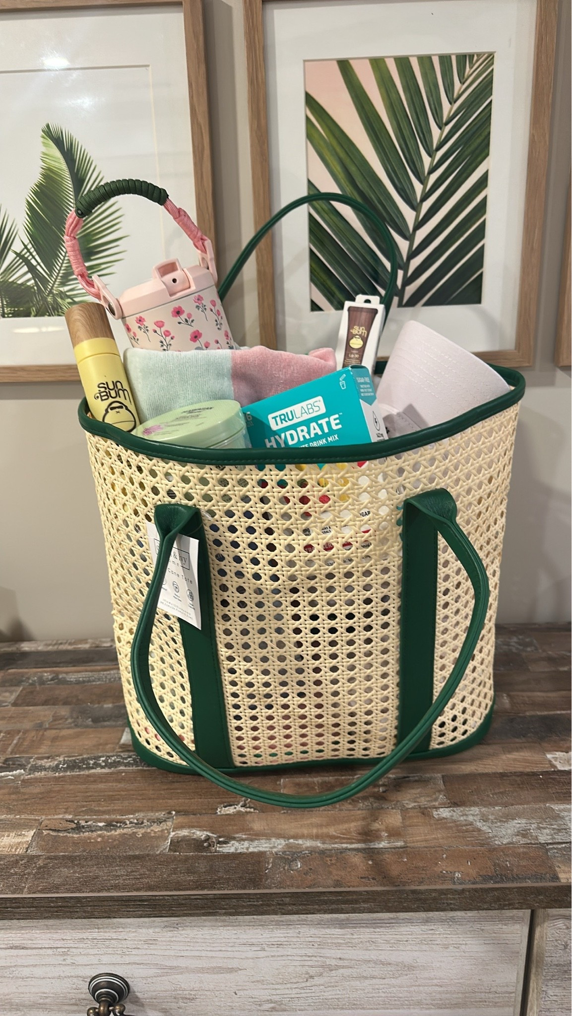 Beach bag gift filled with must haves and surprises for any beach loving girl! 
This bag is only $30 right now!